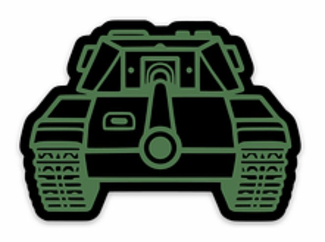 Tiny Tank Sticker - Army Green