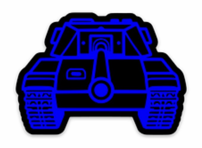 Tiny Tank Sticker - Blue