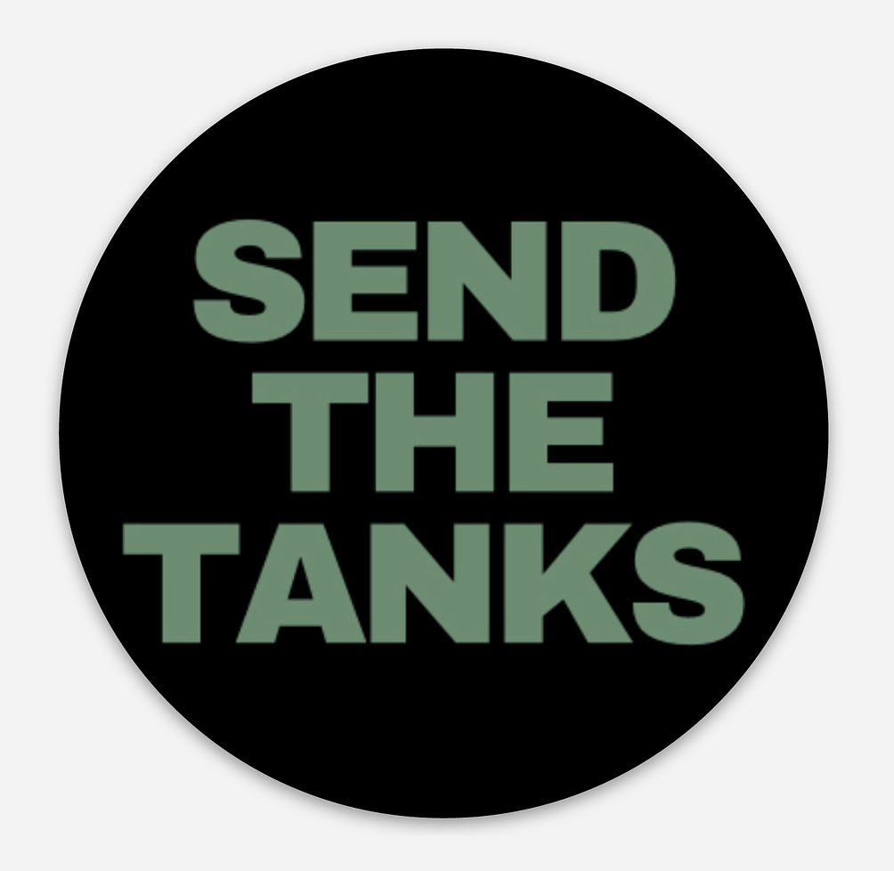 Send the Tanks Circle Sticker
